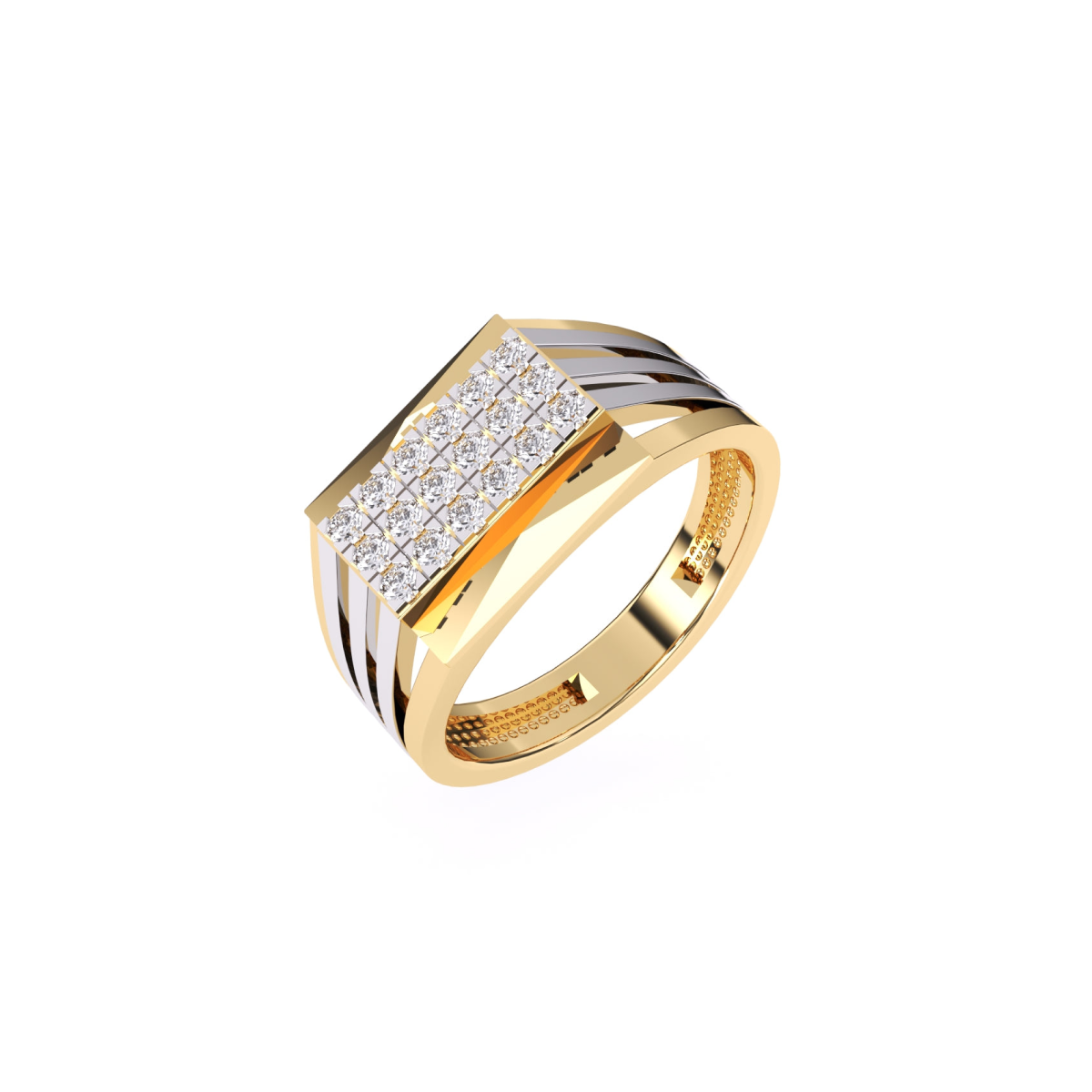Modern Round Diamond Men's Finger Ring